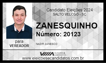 Candidato ZANESQUINHO 2024 - SALTO VELOSO - Eleições