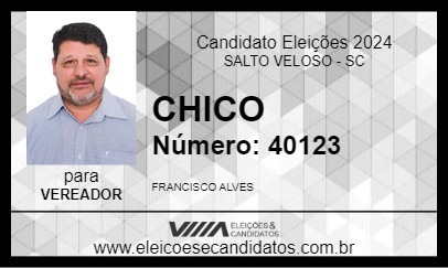 Candidato CHICO 2024 - SALTO VELOSO - Eleições