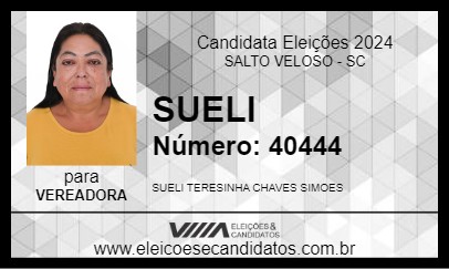 Candidato SUELI 2024 - SALTO VELOSO - Eleições