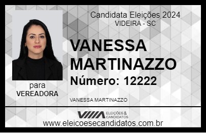 Candidato VANESSA MARTINAZZO 2024 - VIDEIRA - Eleições