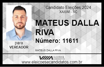 Candidato MATEUS DALLA RIVA 2024 - XAXIM - Eleições