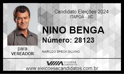 Candidato NINO BENGA 2024 - ITAPOÁ - Eleições