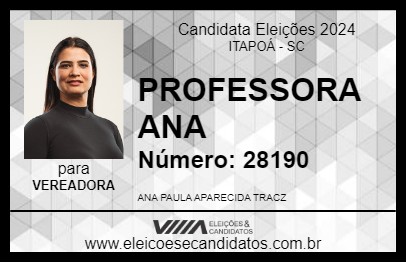 Candidato PROFESSORA ANA 2024 - ITAPOÁ - Eleições