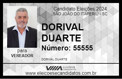 Candidato DORIVAL DUARTE 2024 - SÃO JOÃO DO ITAPERIÚ - Eleições