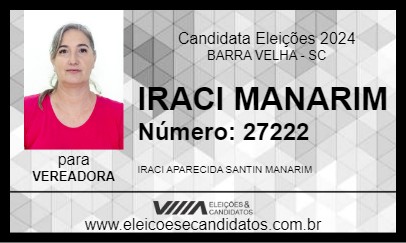 Candidato IRACI MANARIM 2024 - BARRA VELHA - Eleições