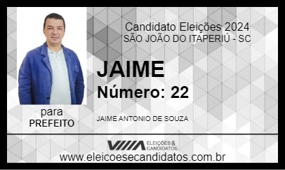 Candidato JAIME 2024 - SÃO JOÃO DO ITAPERIÚ - Eleições