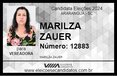 Candidato MARILZA ZAUER 2024 - ARARANGUÁ - Eleições