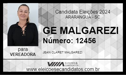 Candidato GE MALGAREZI 2024 - ARARANGUÁ - Eleições