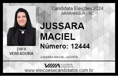 Candidato JUSSARA MACIEL 2024 - ARARANGUÁ - Eleições