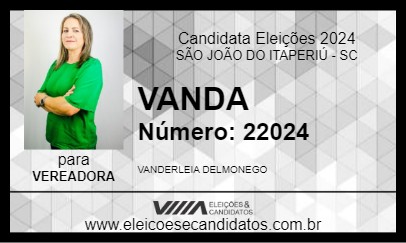 Candidato VANDA 2024 - SÃO JOÃO DO ITAPERIÚ - Eleições