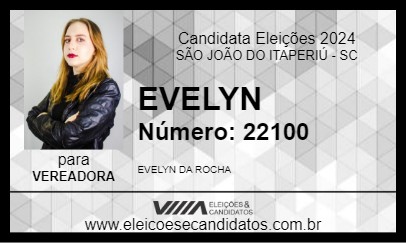 Candidato EVELYN 2024 - SÃO JOÃO DO ITAPERIÚ - Eleições