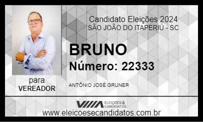 Candidato BRUNO 2024 - SÃO JOÃO DO ITAPERIÚ - Eleições