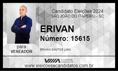 Candidato ERIVAN 2024 - SÃO JOÃO DO ITAPERIÚ - Eleições