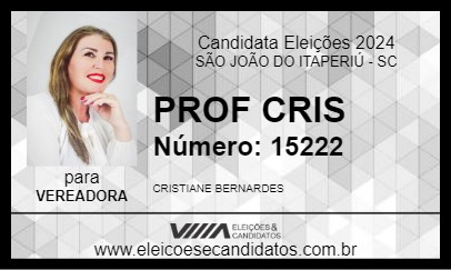 Candidato PROF  CRIS 2024 - SÃO JOÃO DO ITAPERIÚ - Eleições