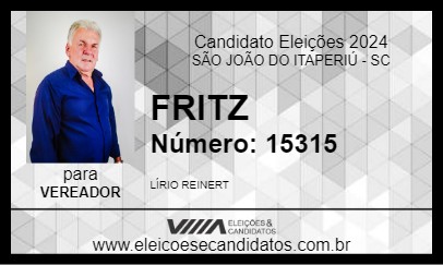 Candidato FRITZ 2024 - SÃO JOÃO DO ITAPERIÚ - Eleições