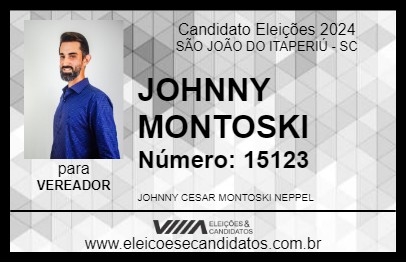 Candidato JOHNNY MONTOSKI 2024 - SÃO JOÃO DO ITAPERIÚ - Eleições