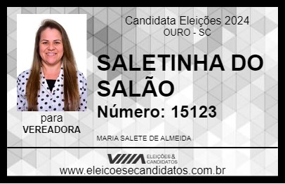 Candidato SALETINHA DO SALÃO 2024 - OURO - Eleições