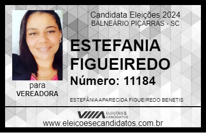 Candidato ESTEFANIA FIGUEIREDO 2024 - BALNEÁRIO PIÇARRAS - Eleições