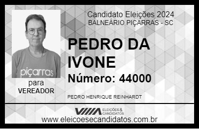 Candidato PEDRO DA IVONE 2024 - BALNEÁRIO PIÇARRAS - Eleições