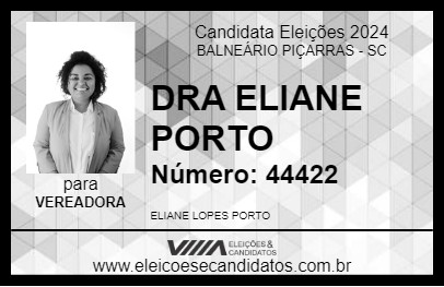 Candidato DRA ELIANE PORTO 2024 - BALNEÁRIO PIÇARRAS - Eleições