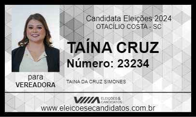 Candidato TAÍNA CRUZ 2024 - OTACÍLIO COSTA - Eleições