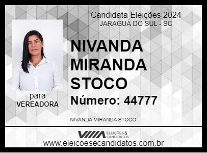 Candidato NIVANDA MIRANDA STOCO 2024 - JARAGUÁ DO SUL - Eleições