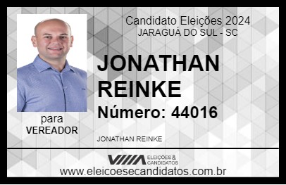 Candidato JONATHAN REINKE 2024 - JARAGUÁ DO SUL - Eleições