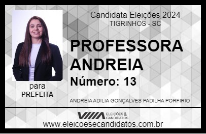 Candidato PROFESSORA ANDREIA 2024 - TIGRINHOS - Eleições