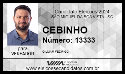 Candidato CEBINHO 2024 - SÃO MIGUEL DA BOA VISTA - Eleições