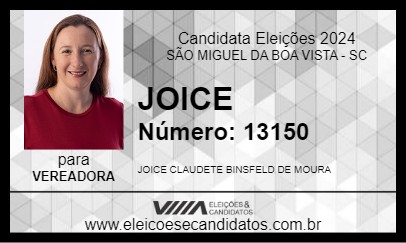 Candidato JOICE 2024 - SÃO MIGUEL DA BOA VISTA - Eleições