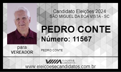 Candidato PEDRO CONTE 2024 - SÃO MIGUEL DA BOA VISTA - Eleições