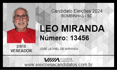 Candidato LEO MIRANDA 2024 - BOMBINHAS - Eleições