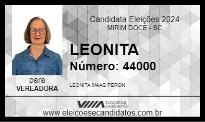 Candidato LEONITA 2024 - MIRIM DOCE - Eleições