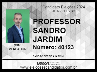 Candidato PROFESSOR SANDRO JARDIM 2024 - JOINVILLE - Eleições