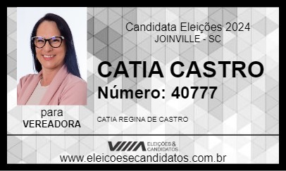 Candidato CATIA CASTRO 2024 - JOINVILLE - Eleições