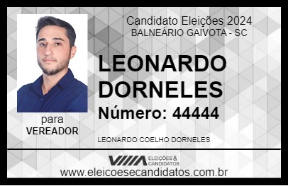 Candidato LEONARDO DORNELES 2024 - BALNEÁRIO GAIVOTA - Eleições