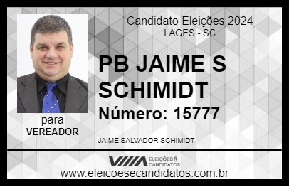 Candidato PB JAIME S SCHIMIDT 2024 - LAGES - Eleições