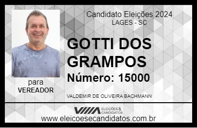 Candidato GOTI DOS GRAMPOS 2024 - LAGES - Eleições