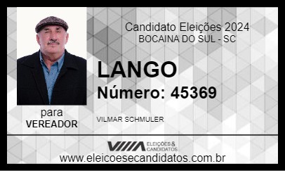 Candidato LANGO 2024 - BOCAINA DO SUL - Eleições