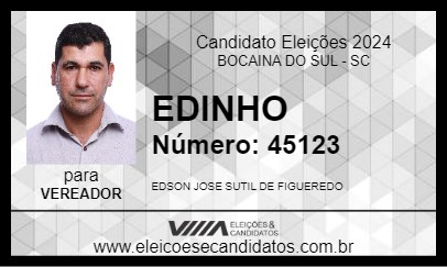 Candidato EDINHO 2024 - BOCAINA DO SUL - Eleições