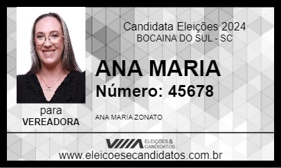 Candidato ANA MARIA 2024 - BOCAINA DO SUL - Eleições