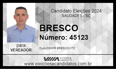 Candidato BRESCO 2024 - SAUDADES - Eleições