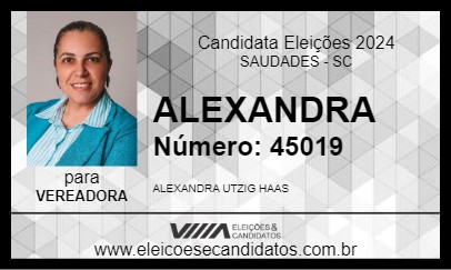 Candidato ALEXANDRA 2024 - SAUDADES - Eleições