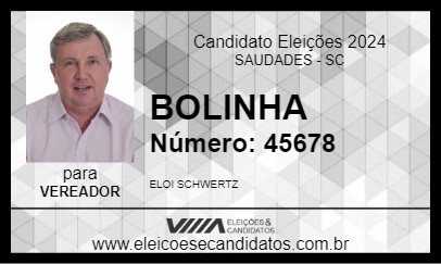 Candidato BOLINHA 2024 - SAUDADES - Eleições