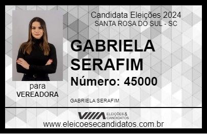 Candidato GABRIELA SERAFIM 2024 - SANTA ROSA DO SUL - Eleições