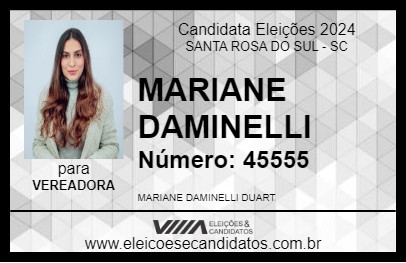 Candidato MARIANE DAMINELLI 2024 - SANTA ROSA DO SUL - Eleições