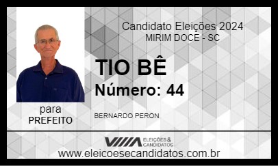 Candidato TIO BÊ 2024 - MIRIM DOCE - Eleições