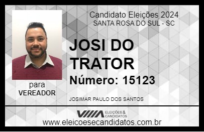 Candidato JOSI DO TRATOR 2024 - SANTA ROSA DO SUL - Eleições