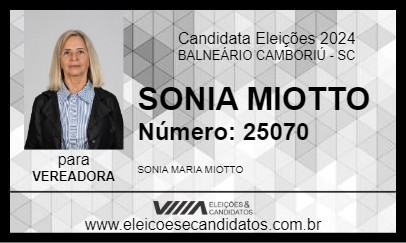 Candidato SONIA MIOTTO 2024 - BALNEÁRIO CAMBORIÚ - Eleições