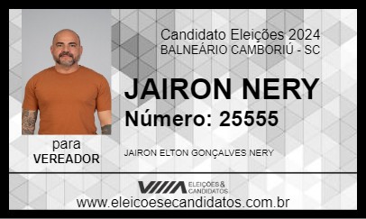 Candidato JAIRON NERY 2024 - BALNEÁRIO CAMBORIÚ - Eleições